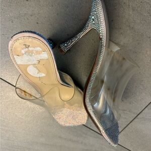 Reserved for SKYHIGH Betsey Johnson Clear and Blue Rhinestone Heels